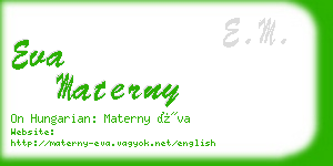 eva materny business card